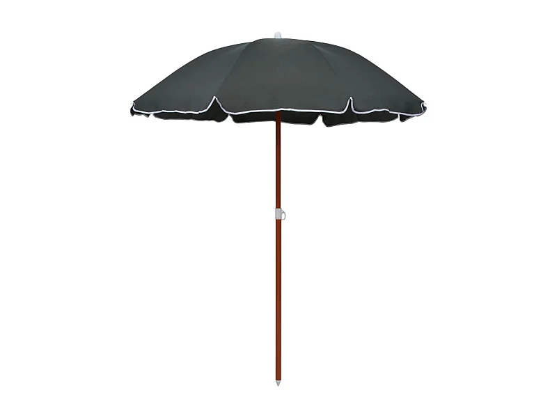 Parasol avec mât en acier 180cm Anthracite