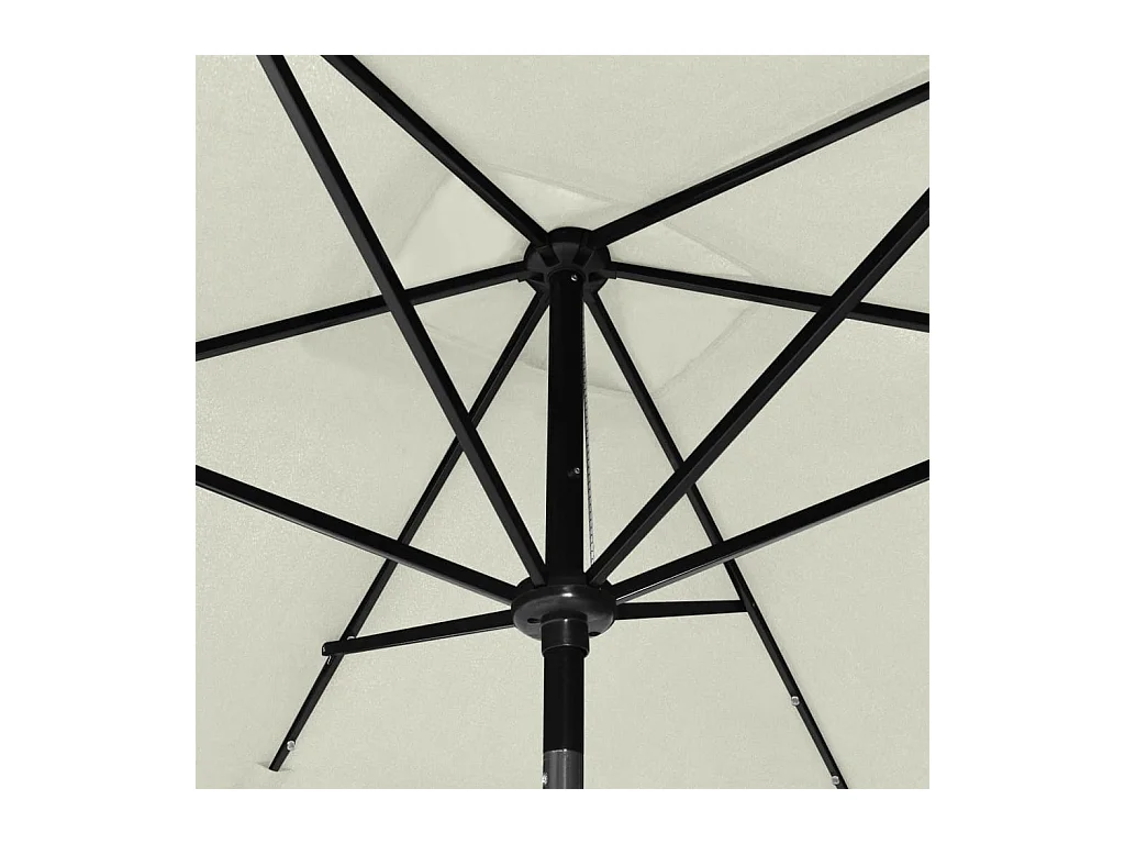 Parasol avec LED et mât en acier Sable 2x3 m