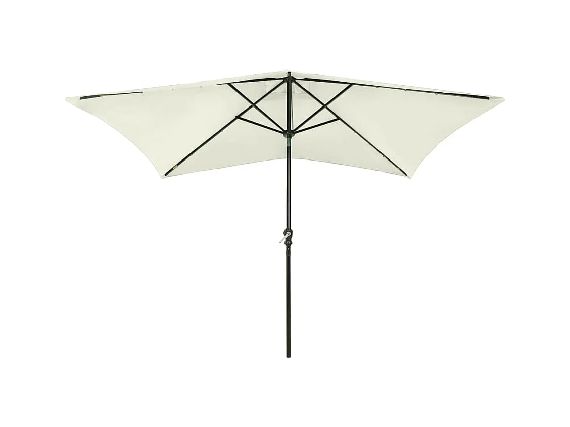 Parasol avec LED et mât en acier Sable 2x3 m