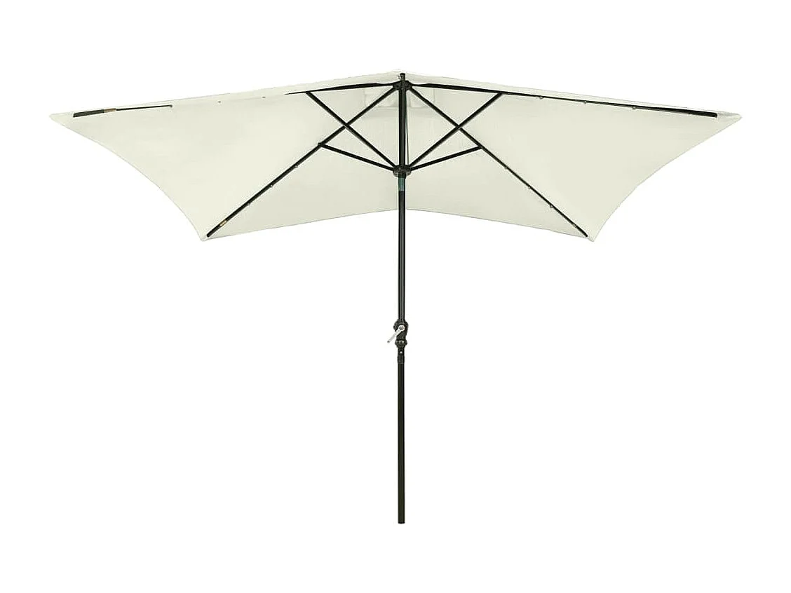 Parasol avec LED et mât en acier Sable 2x3 m
