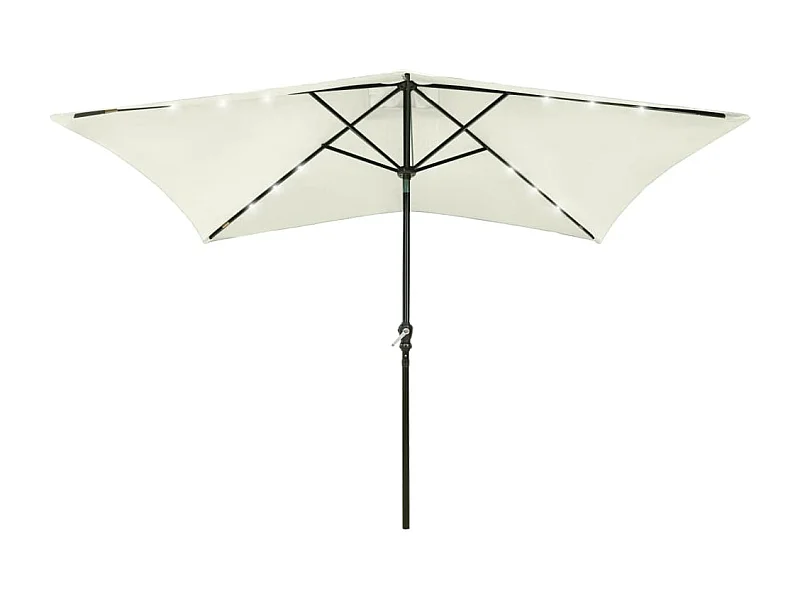 Parasol avec LED et mât en acier Sable 2x3 m