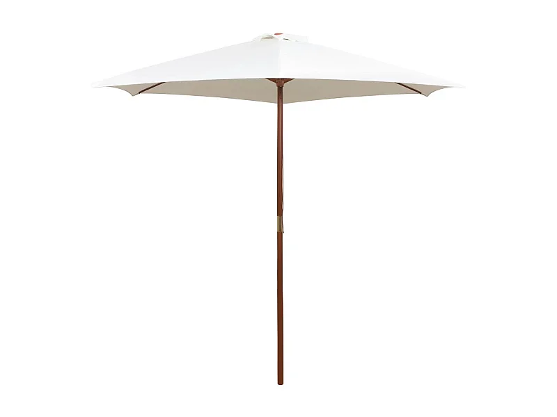 Parasol avec poteau en bois 270x270 Blanc crème