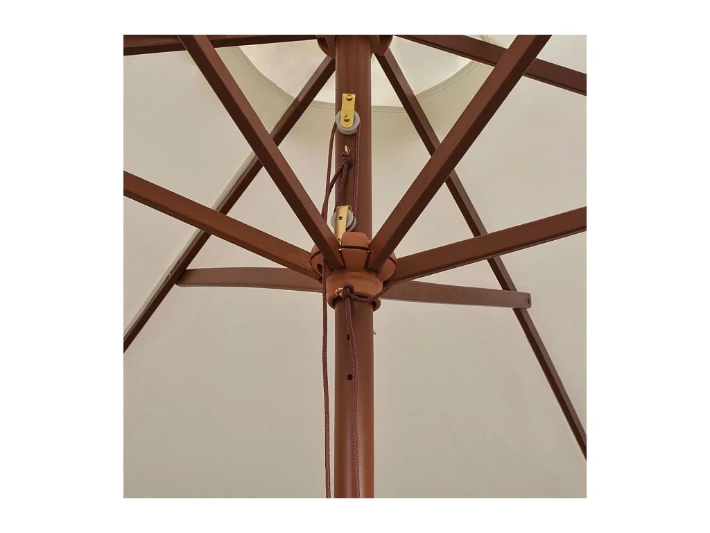 Parasol avec poteau en bois 270x270 Blanc crème