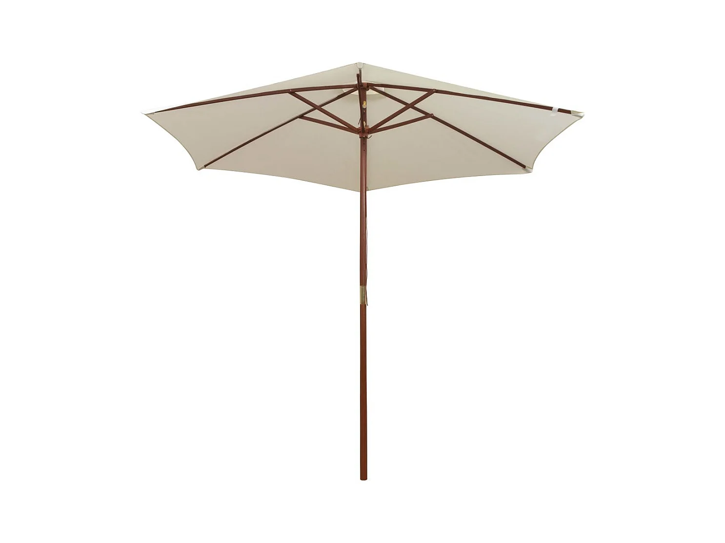 Parasol avec poteau en bois 270x270 Blanc crème