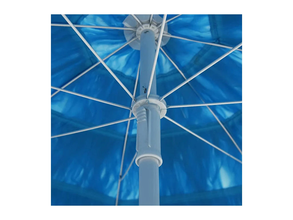 Parasol de plage Bleu 300cm 2