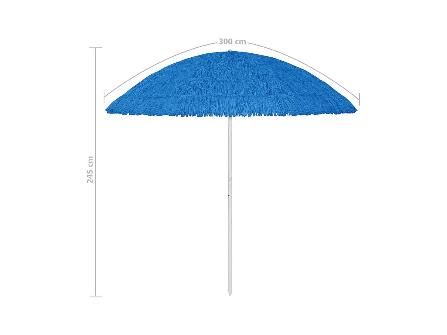 Parasol de plage Bleu 300cm 2