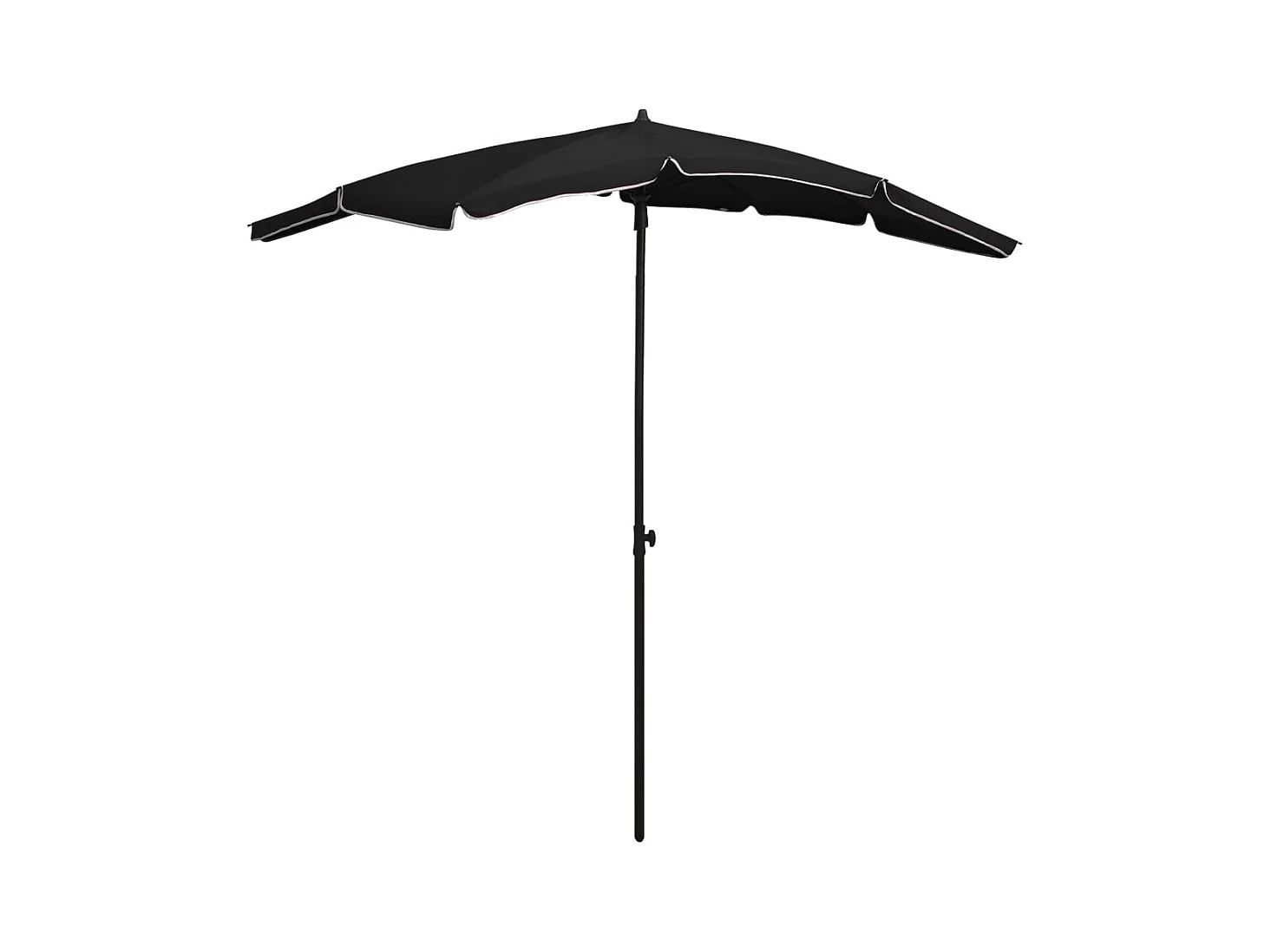Parasol de jardin avec mât 200x130 Noir