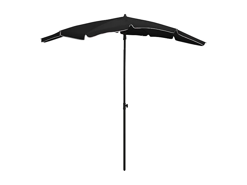 Parasol de jardin avec mât 200x130 Noir
