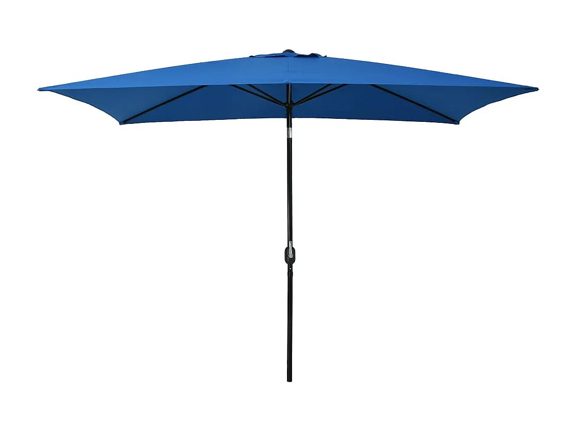 Parasol d'extérieur avec poteau en métal 300x200 Azuré