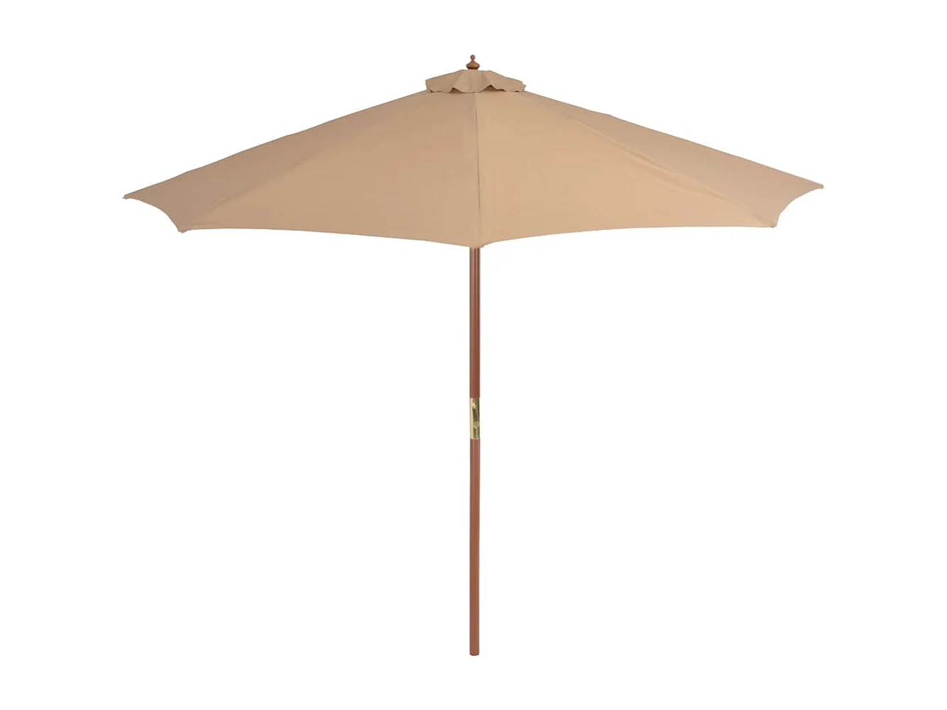 Parasol d'extérieur avec mât en bois 300cm Taupe