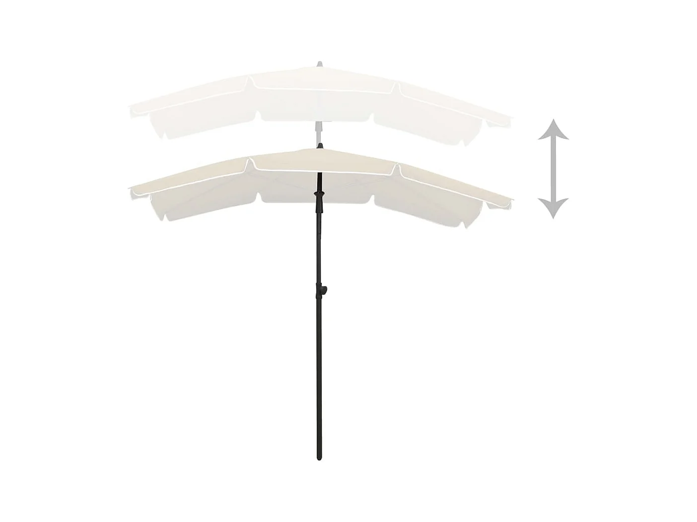 Parasol de jardin avec mât 200x130 Sable