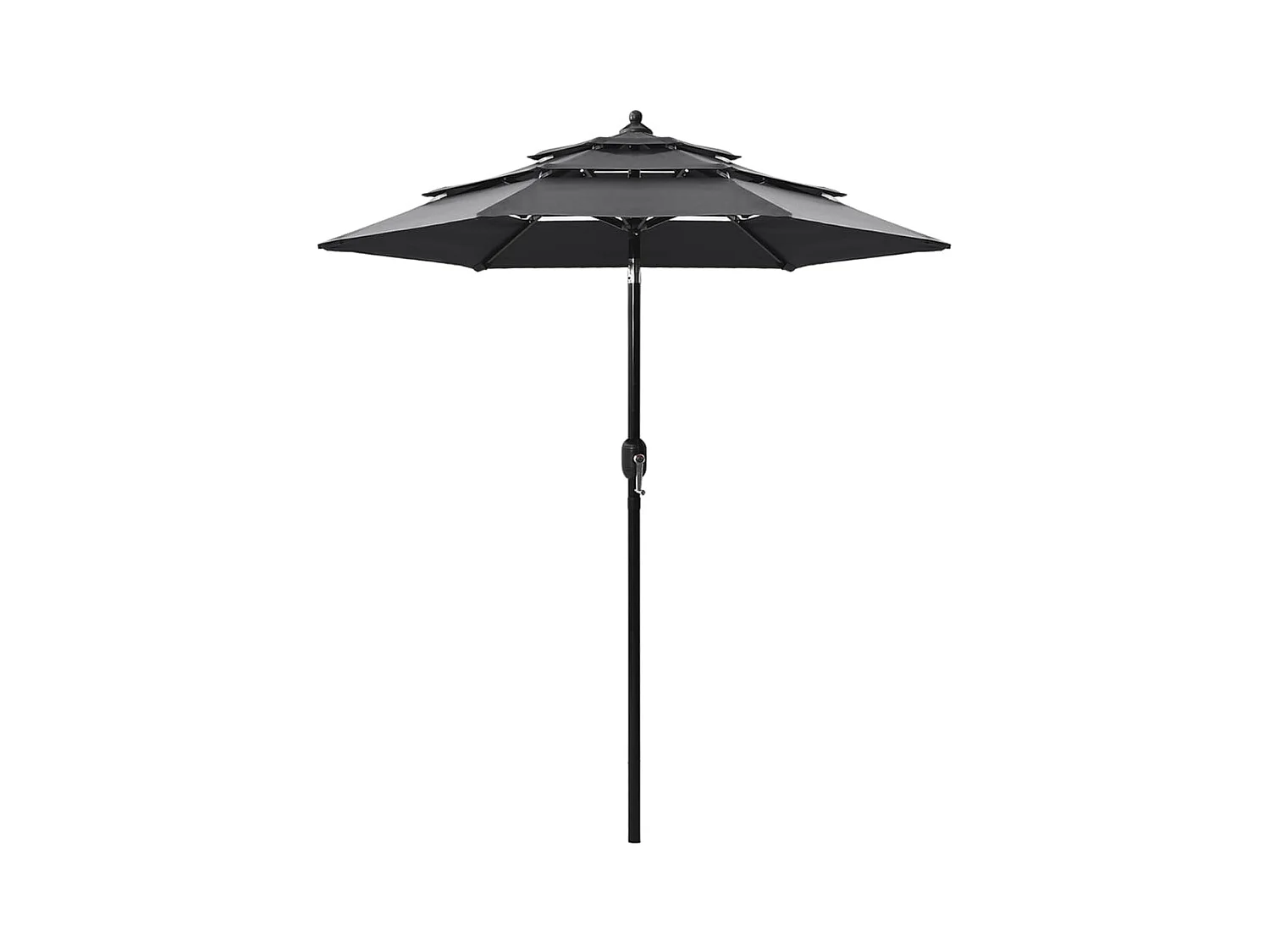 Parasol à 3 niveaux avec mât en aluminium Anthracite 2 m