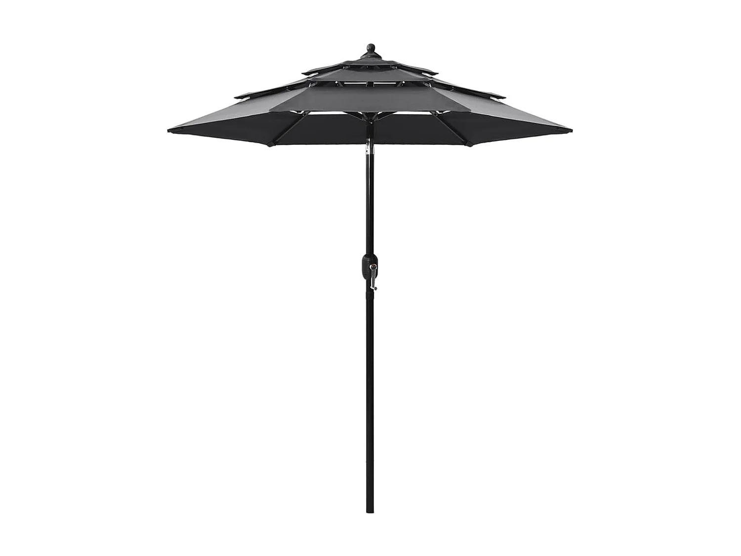 Parasol à 3 niveaux avec mât en aluminium Anthracite 2 m