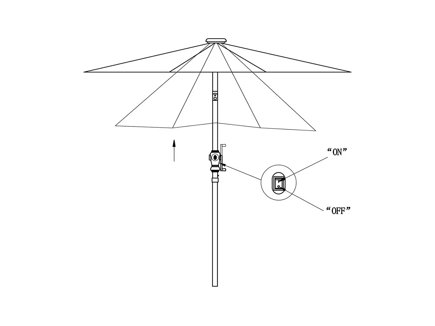 Parasol en porte-à-faux 3 m Vert 2