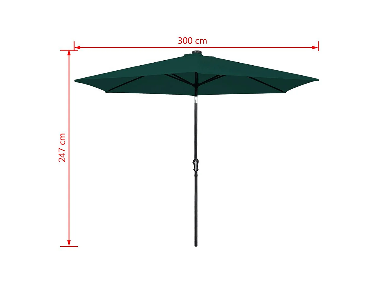 Parasol en porte-à-faux 3 m Vert 2