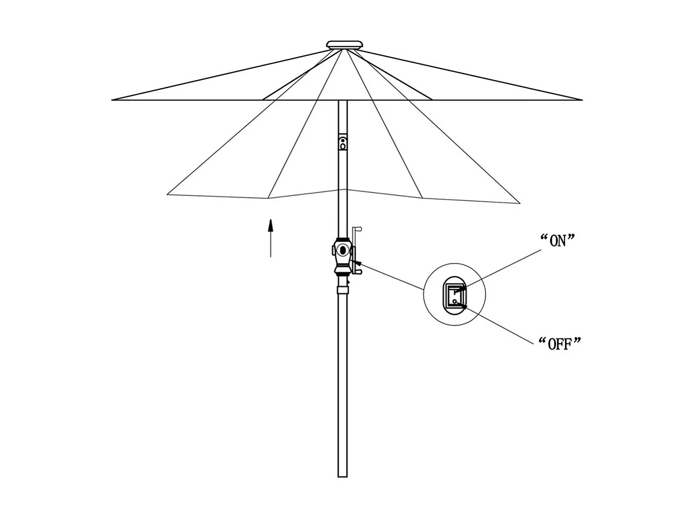 Parasol en porte-à-faux 3 m Vert 2