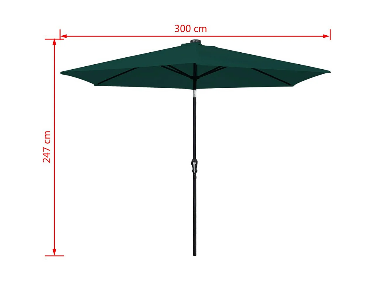 Parasol en porte-à-faux 3 m Vert 2