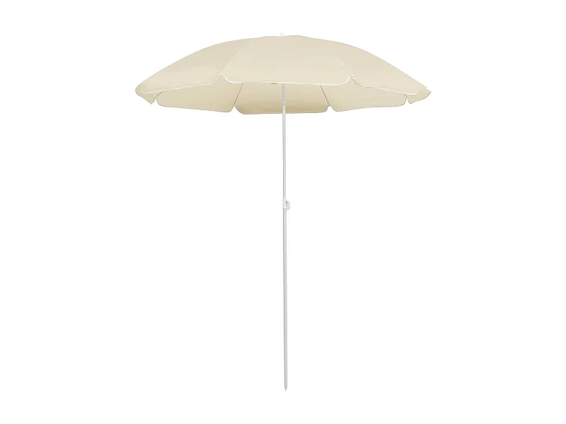 Parasol d'extérieur avec mât en acier Sable 180cm