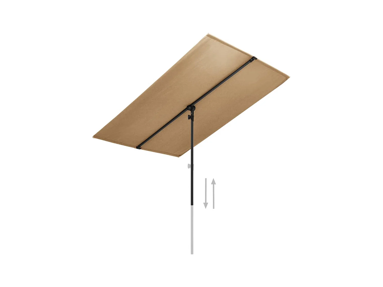 Parasol d'extérieur avec mât en aluminium 180x130 Taupe