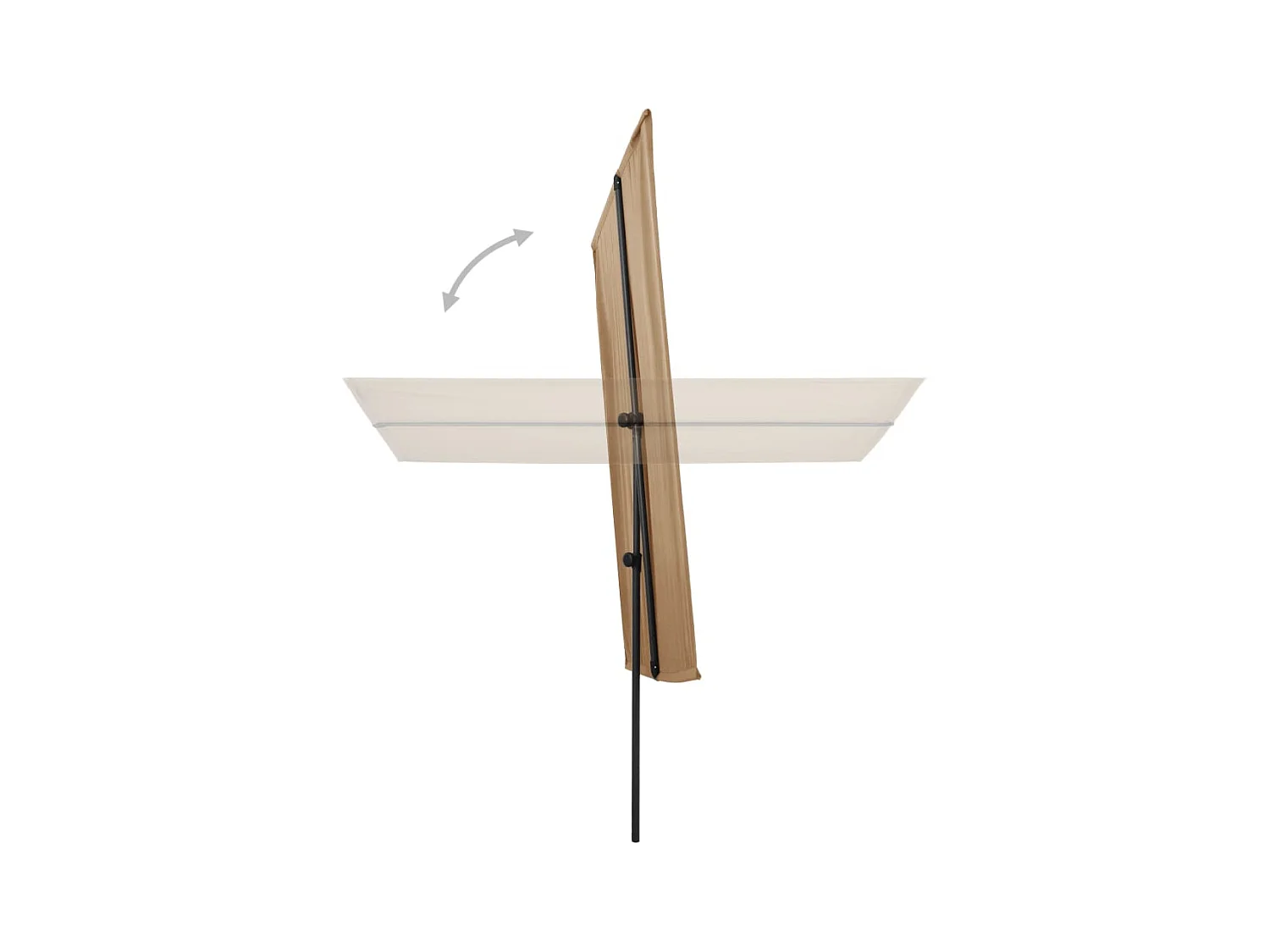 Parasol d'extérieur avec mât en aluminium 180x130 Taupe