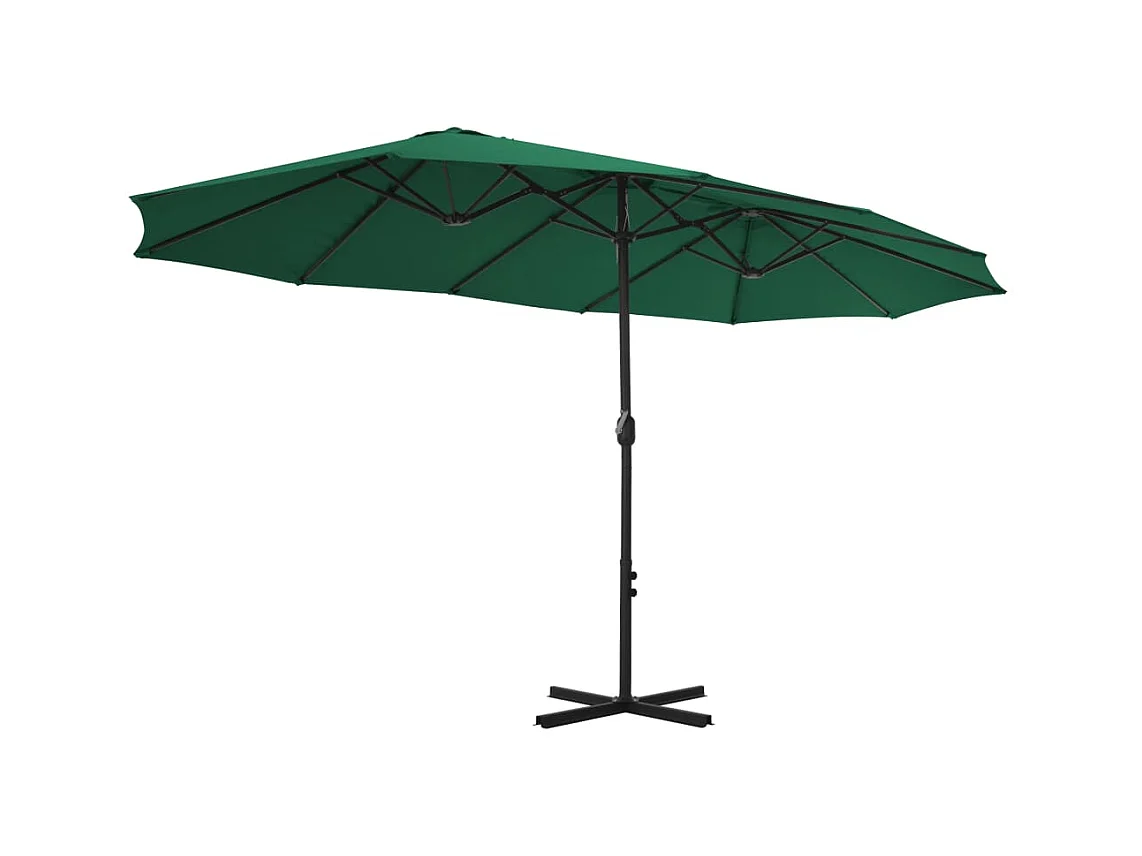 Parasol d'extérieur et mât en aluminium 460x270 Vert