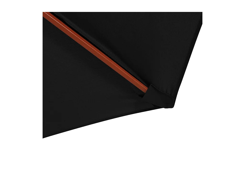 Parasol avec mât en bois 300x258 Noir