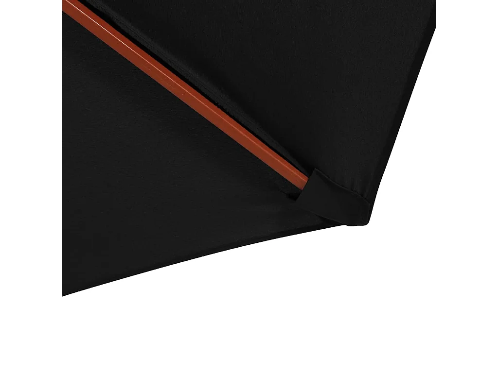 Parasol avec mât en bois 300x258 Noir