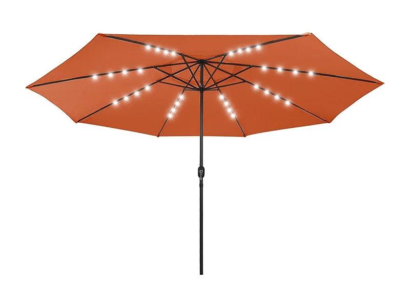 Parasol d'extérieur avec LED et mât en métal 400cm Terre cuite