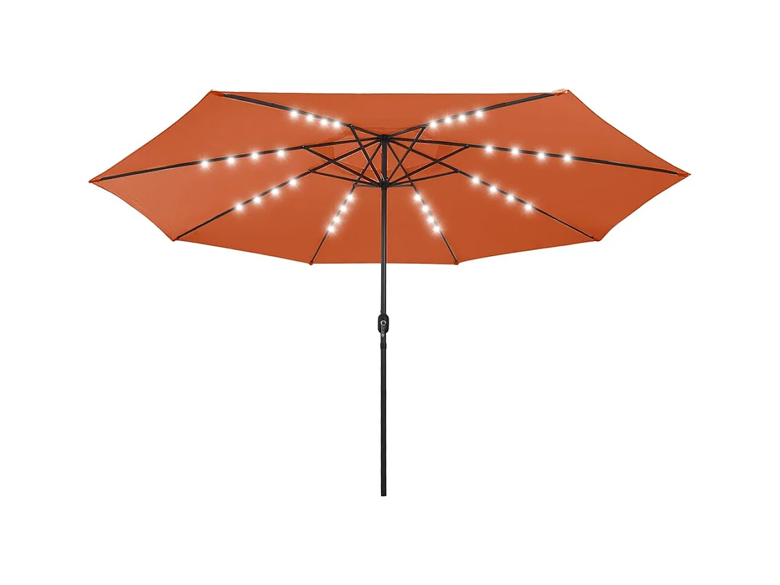 Parasol d'extérieur avec LED et mât en métal 400cm Terre cuite