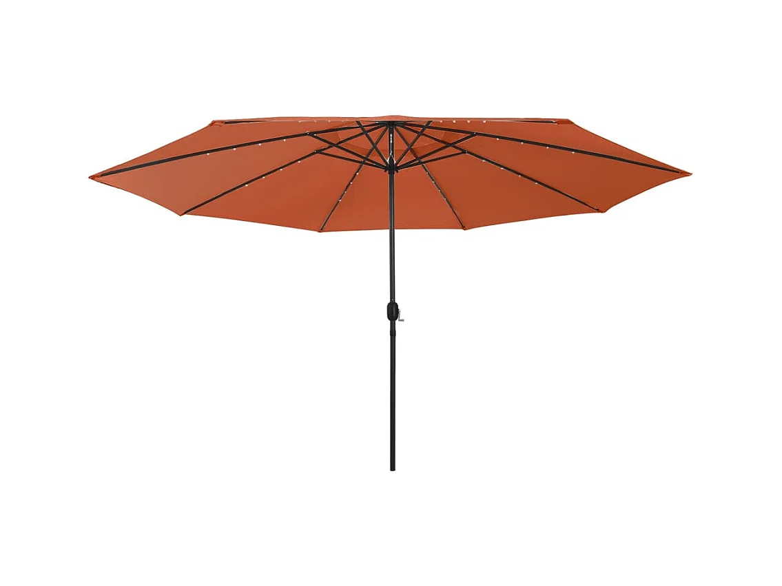 Parasol d'extérieur avec LED et mât en métal 400cm Terre cuite