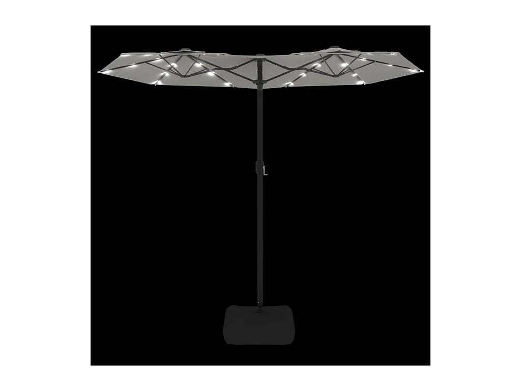 Parasol à double tête avec LED blanc sable 316x240