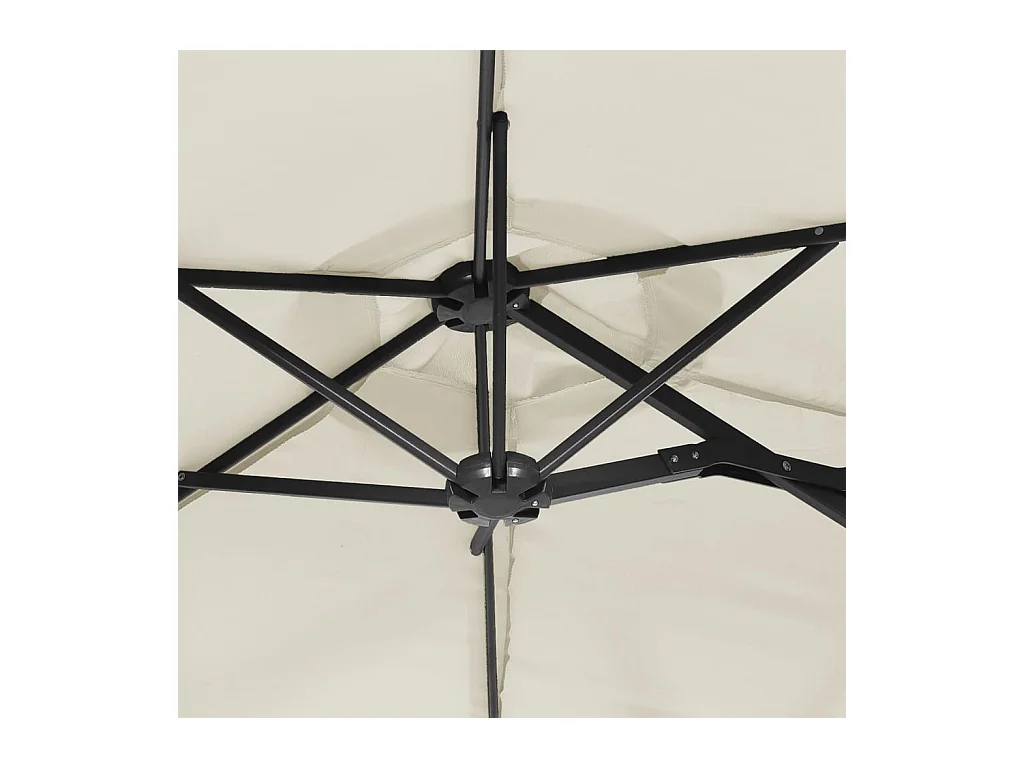 Parasol à double tête avec LED blanc sable 316x240