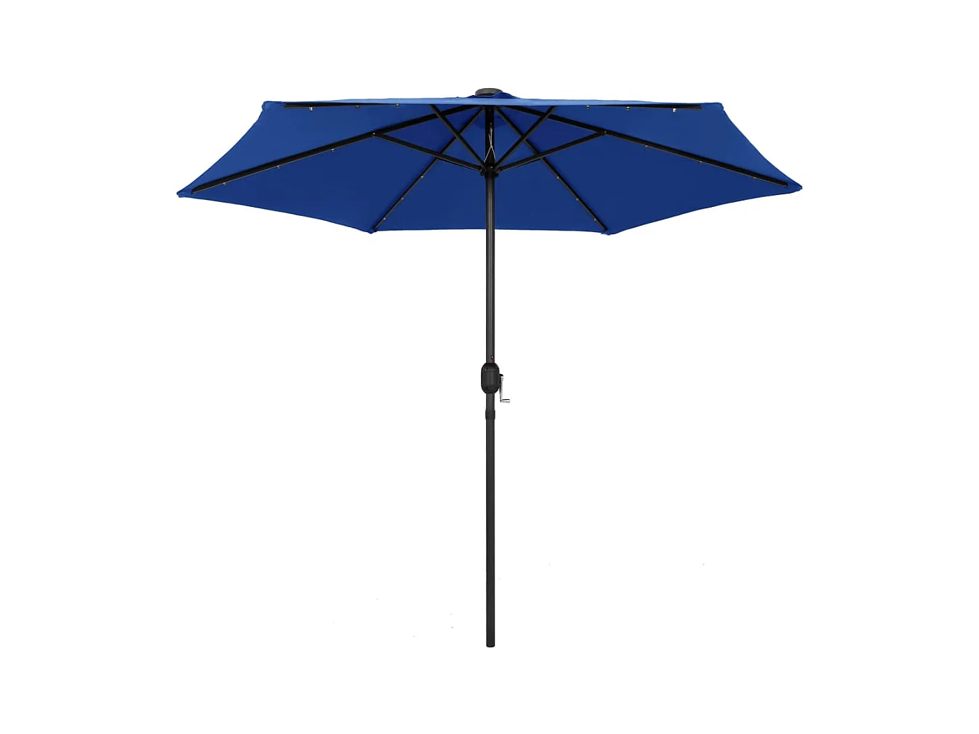 Parasol avec LED et mât en aluminium 270cm Bleu azuré