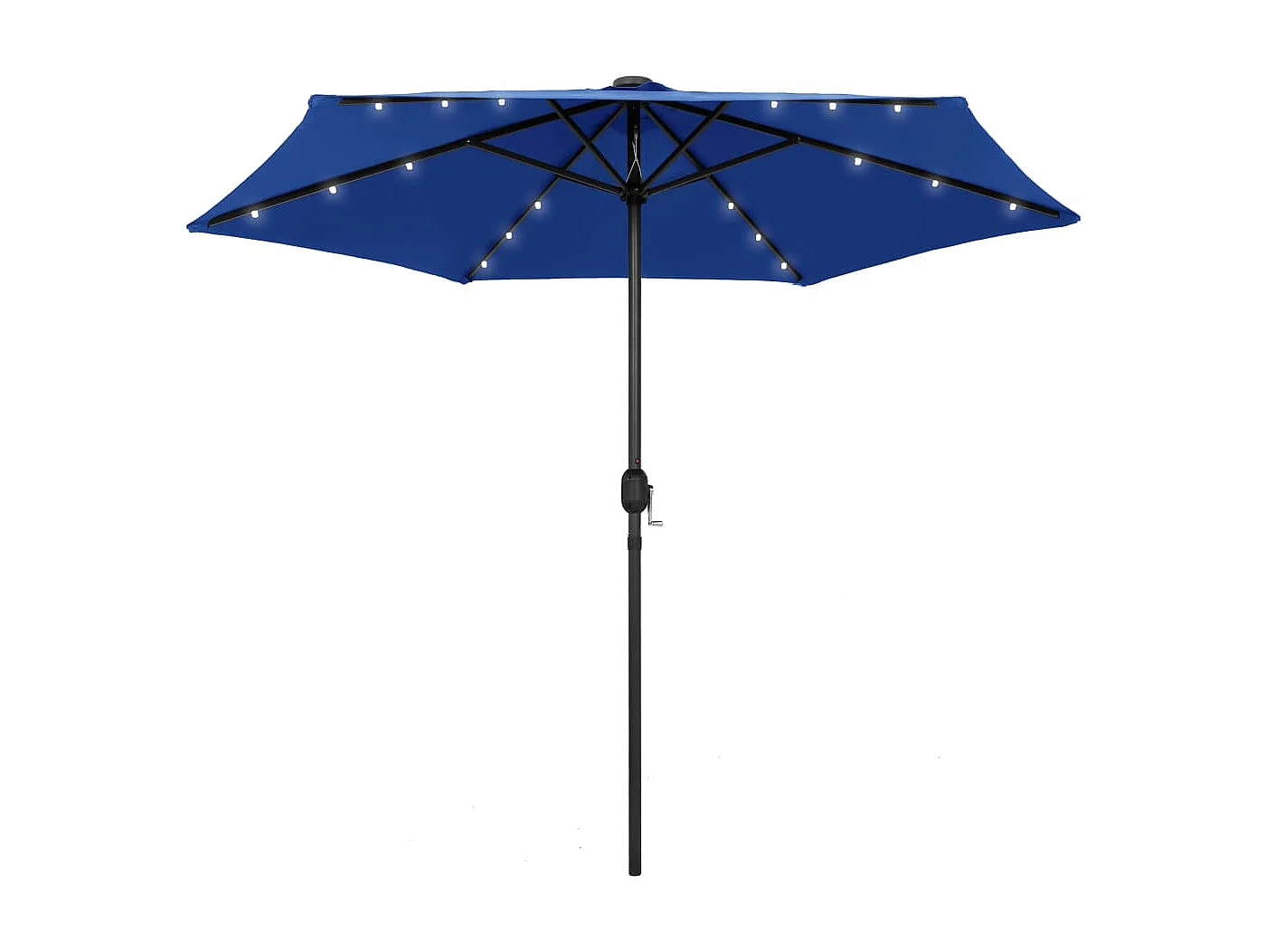 Parasol avec LED et mât en aluminium 270cm Bleu azuré