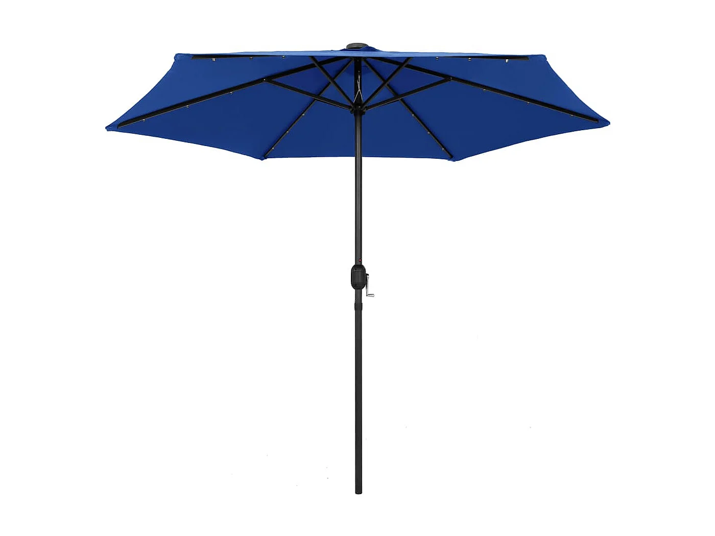 Parasol avec LED et mât en aluminium 270cm Bleu azuré