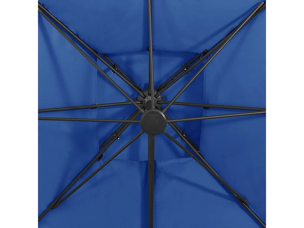 Parasol déporté à double toit 300x300 Bleu azuré