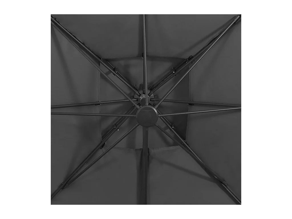 Parasol déporté à double toit 300x300 Anthracite