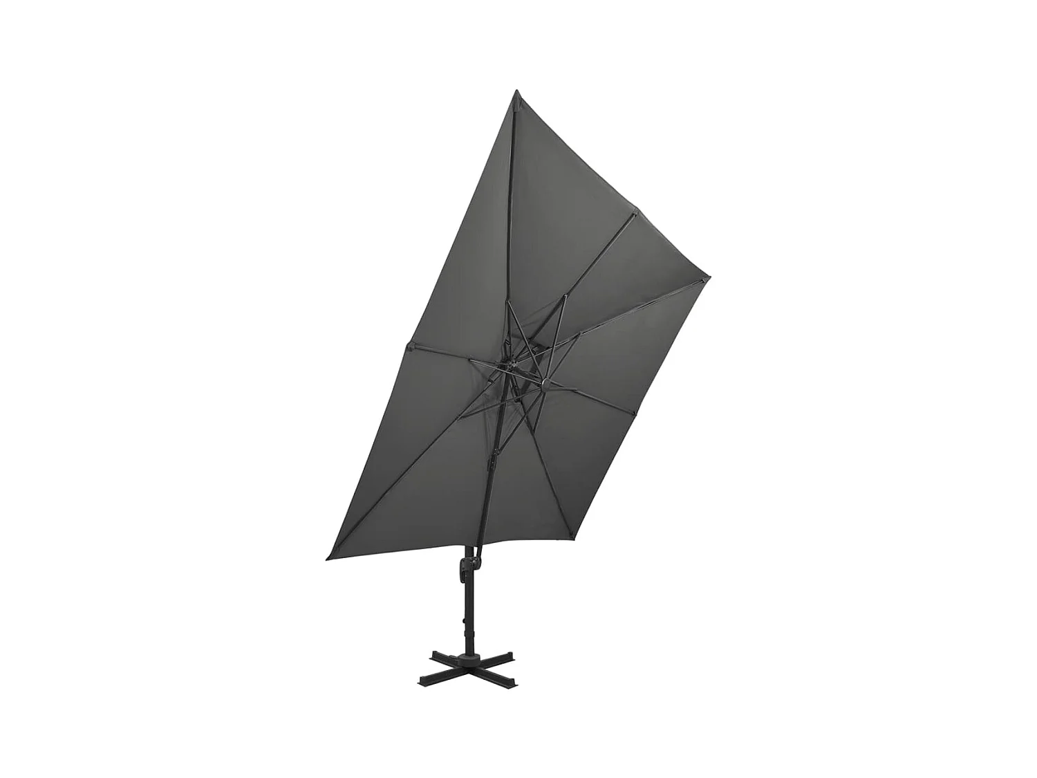 Parasol déporté à double toit 300x300 Anthracite