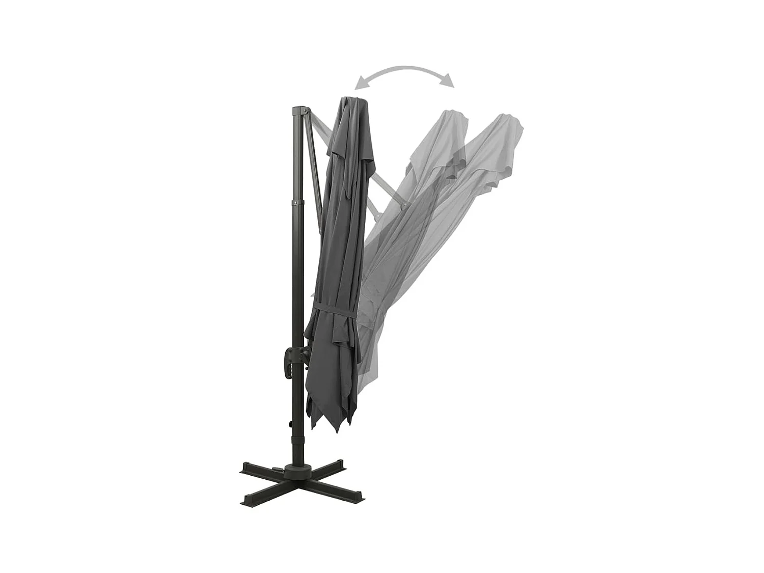 Parasol déporté à double toit 300x300 Anthracite