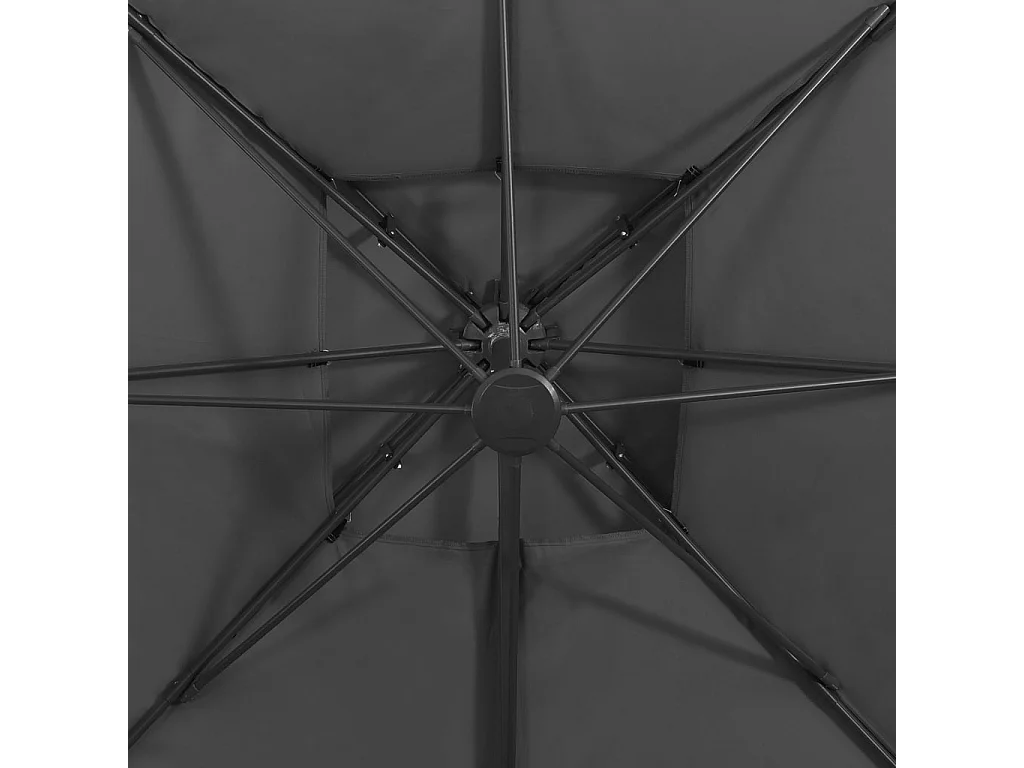 Parasol déporté à double toit 300x300 Anthracite