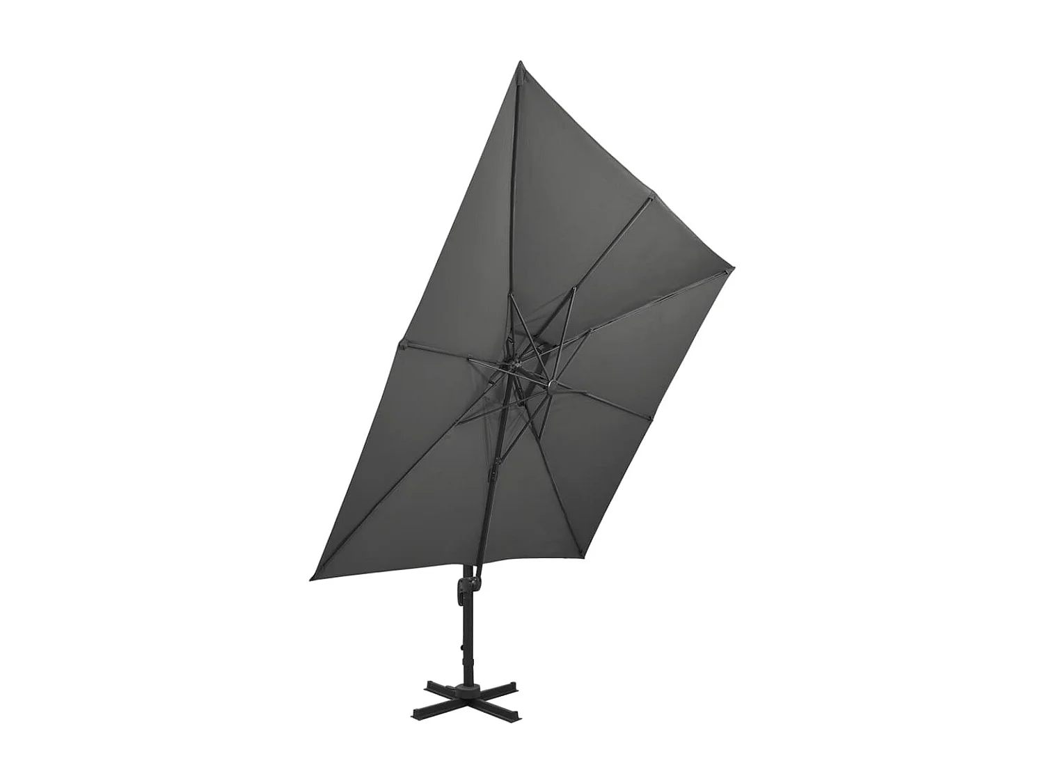 Parasol déporté à double toit 300x300 Anthracite