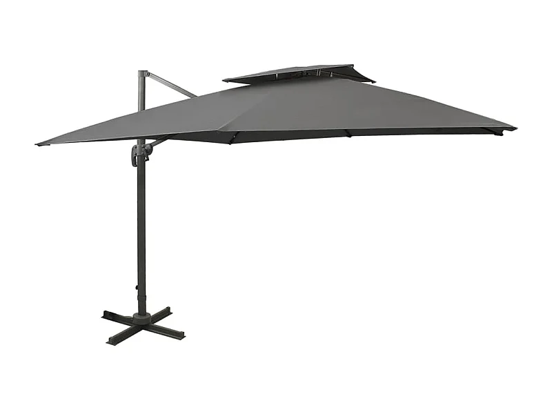 Parasol déporté à double toit 300x300 Anthracite