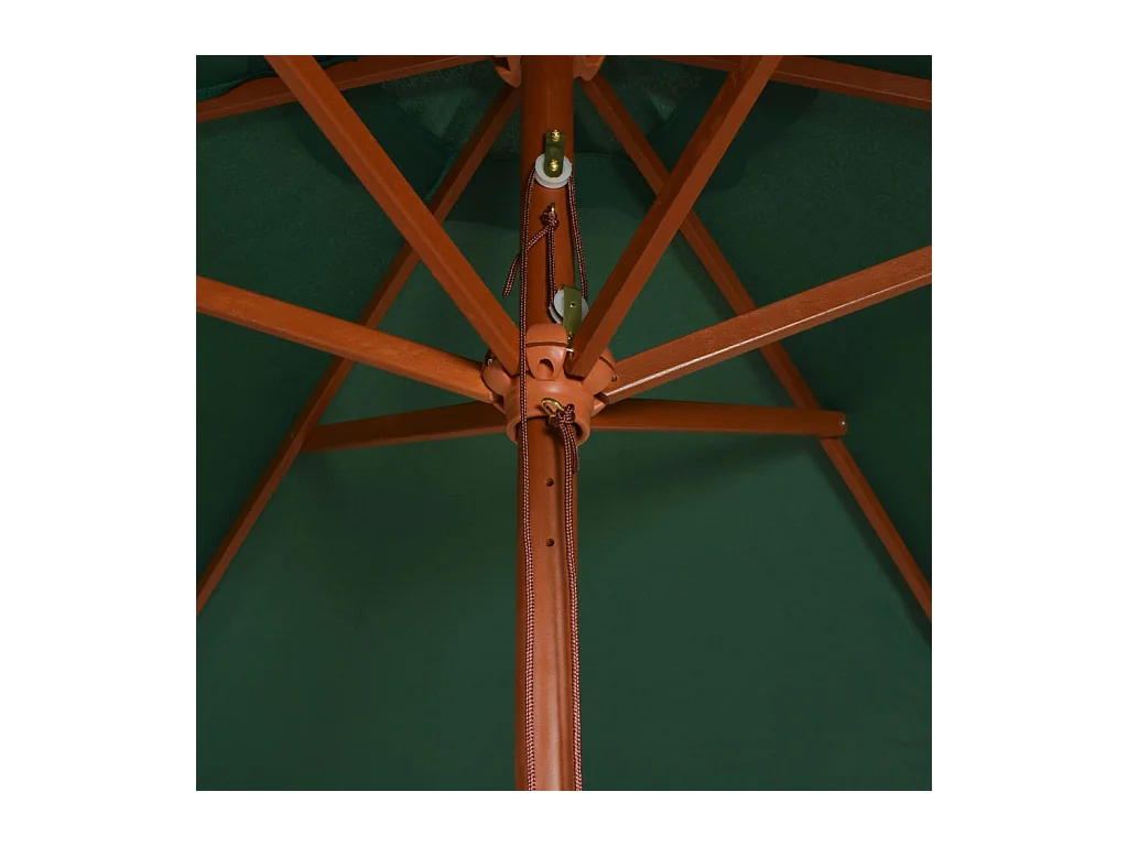 Parasol avec poteau en bois 200x300 Vert