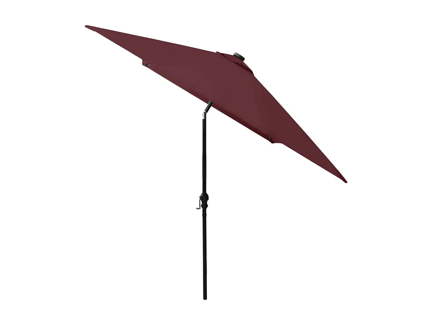 Parasol avec LED et mât en acier Rouge bordeaux 2x3 m
