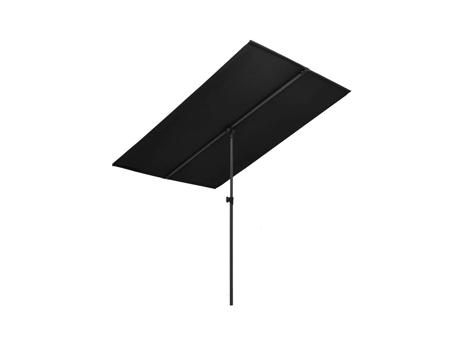 Parasol d'extérieur avec mât en aluminium 180x130 Noir