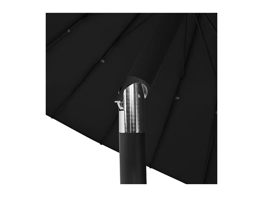 Parasol d'extérieur avec mât en aluminium 270cm Noir