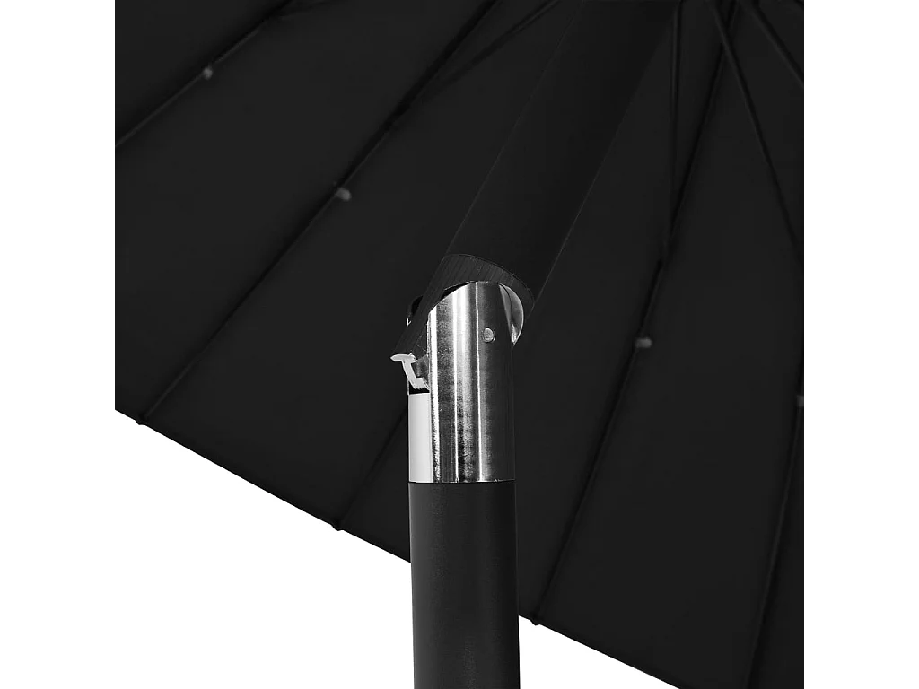 Parasol d'extérieur avec mât en aluminium 270cm Noir