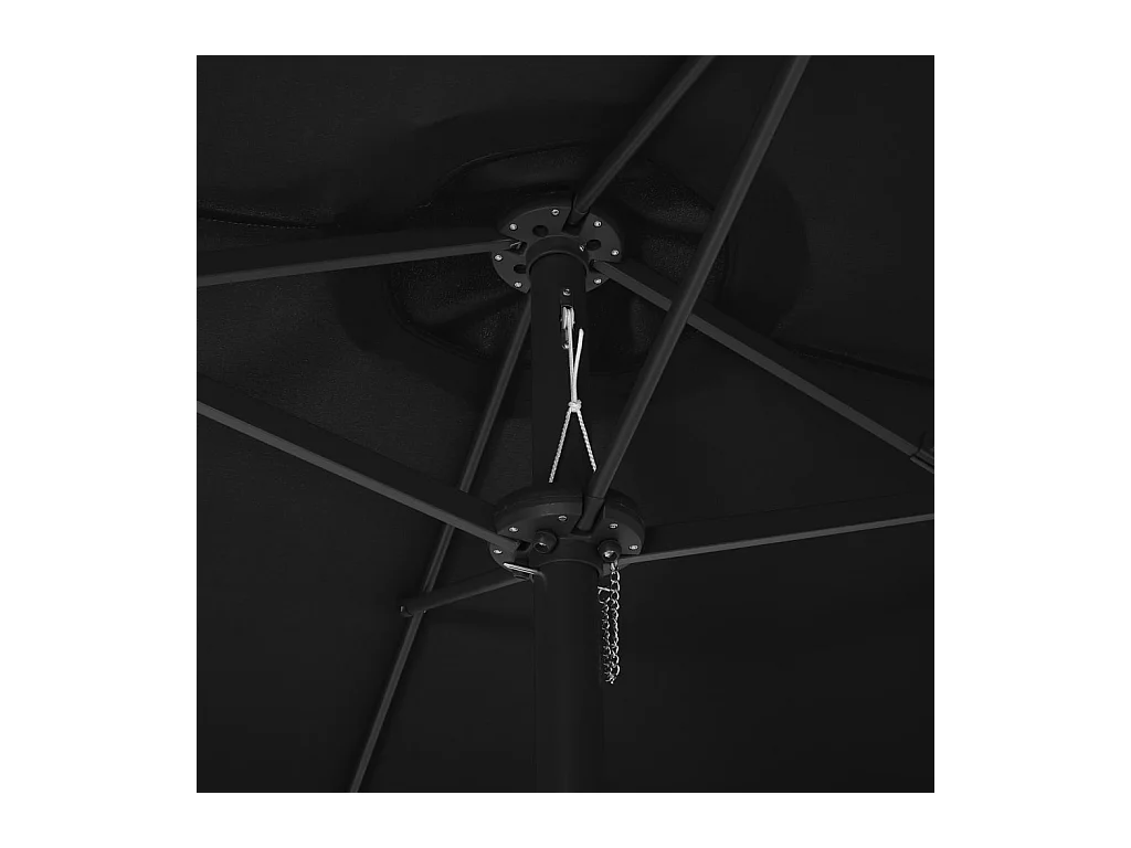 Parasol d'extérieur et poteau en aluminium 460x270 Noir