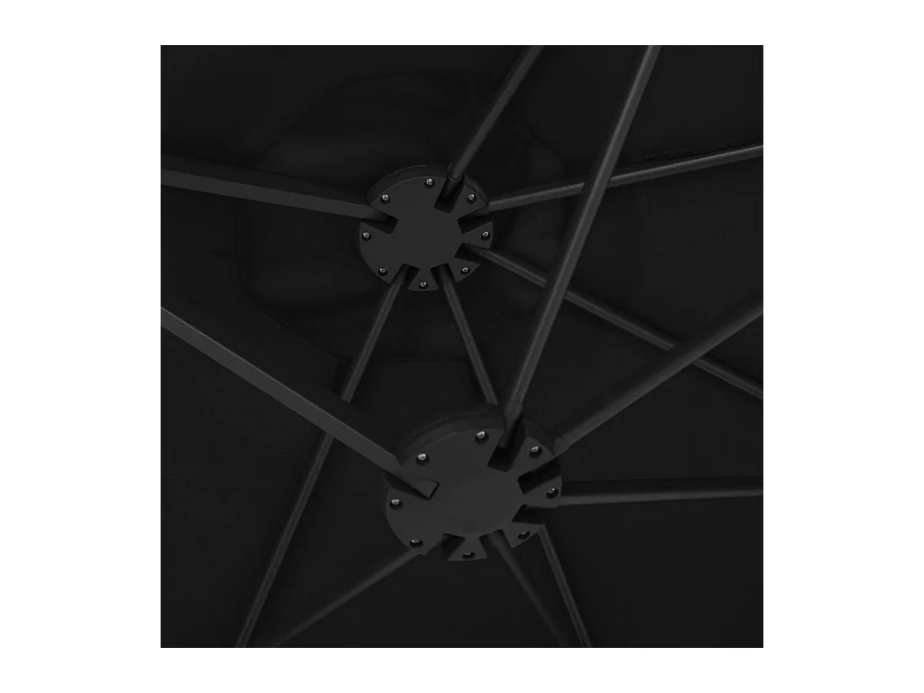 Parasol d'extérieur et poteau en aluminium 460x270 Noir