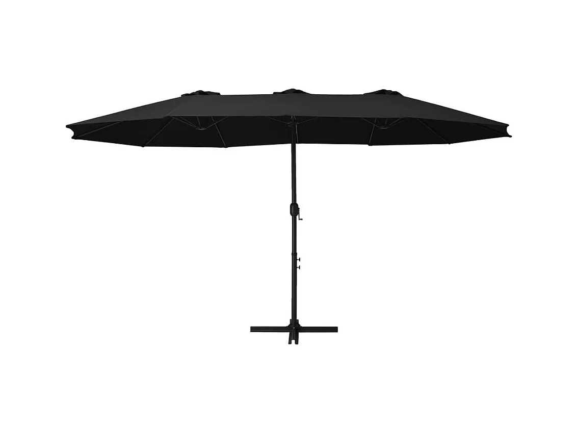 Parasol d'extérieur et poteau en aluminium 460x270 Noir